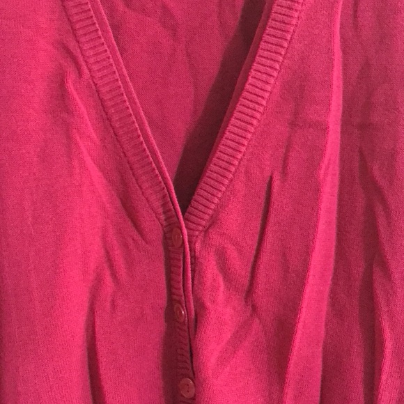 2/$10 Fashion Bug Dark Fuschia Cardigan - Picture 4 of 6